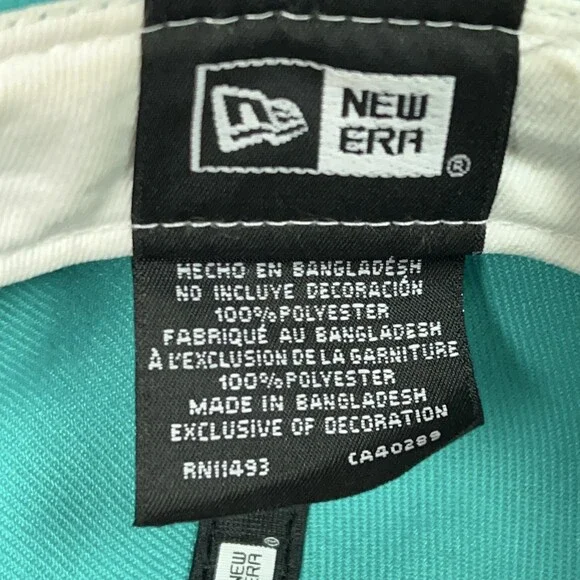 Florida Marlins Hat Cap Fitted Mens 7 Teal MLB Baseball Wave New Era 59Fifty - Picture 8 of 8